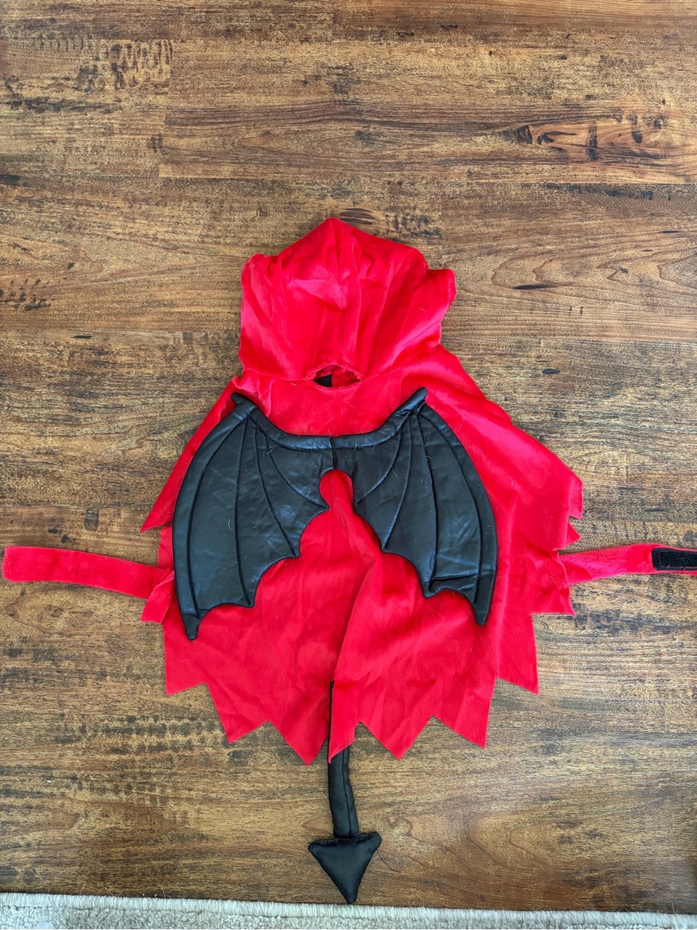 Dog Devil Cape Costume with Black Bat Wings